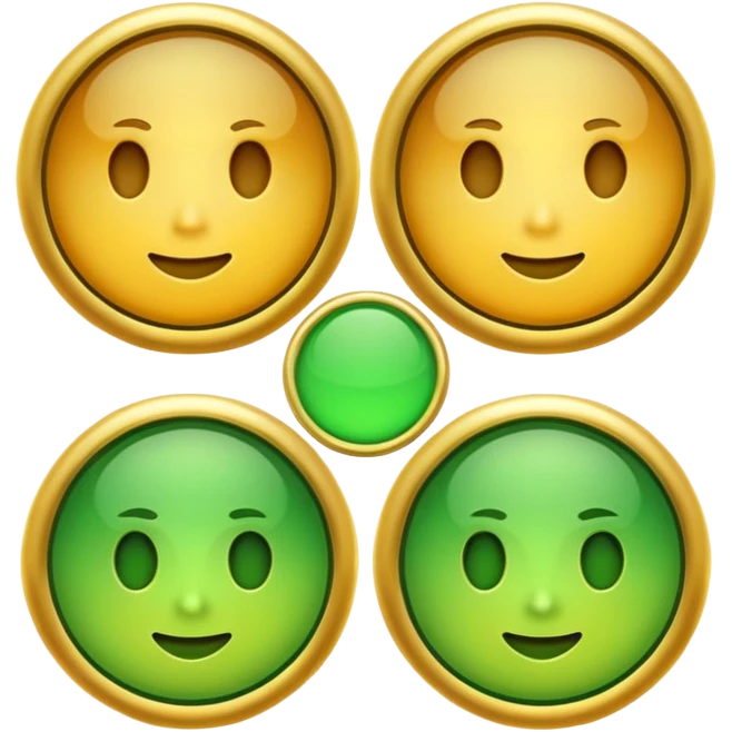 three with a curcle that unites them with golden and green colours emoji