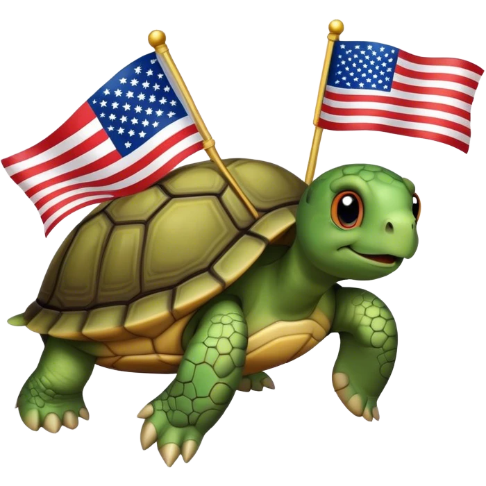 a turtle with us flag on the  emoji