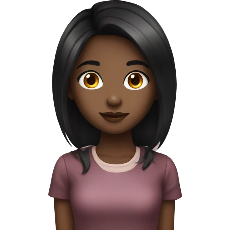 Black haired cute girl emoji
