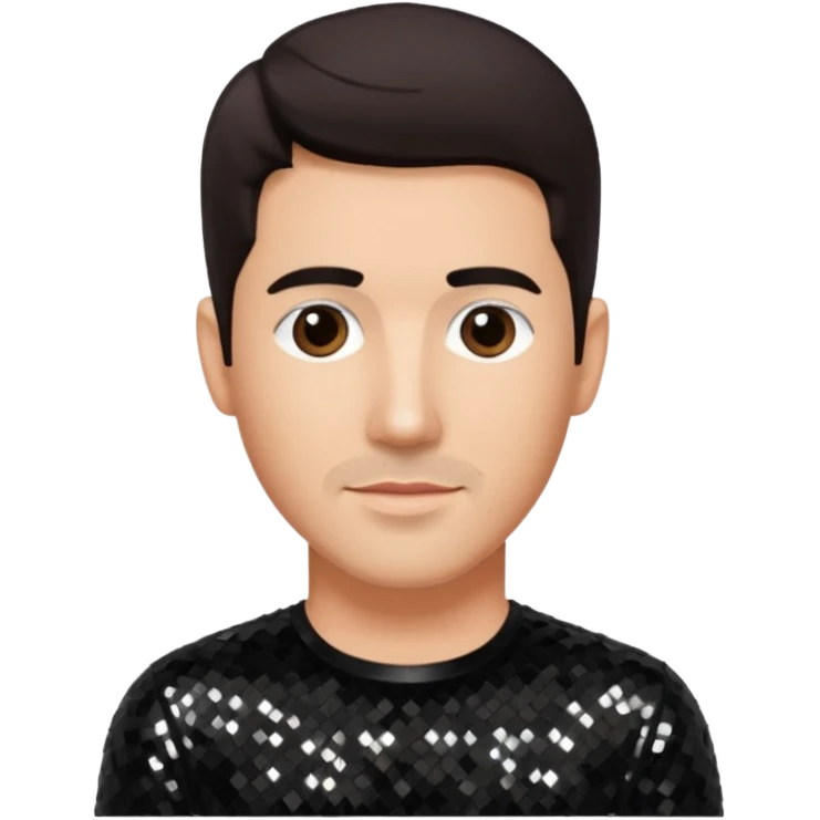 Jonathan Knight from NKOTB with dark brown hair, black sequin shirt emoji
