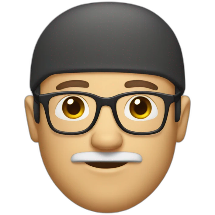 bald man with  three-day beard and glasses emoji