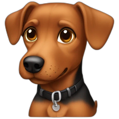 Perro-teckel mini-marron-fuego y negro emoji