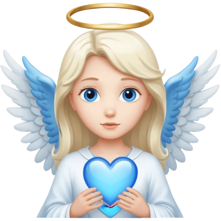 angelwlwings with blue hart  emoji