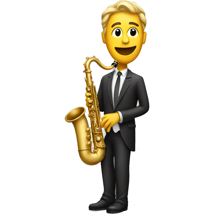 man in a suit playing saxophone  emoji