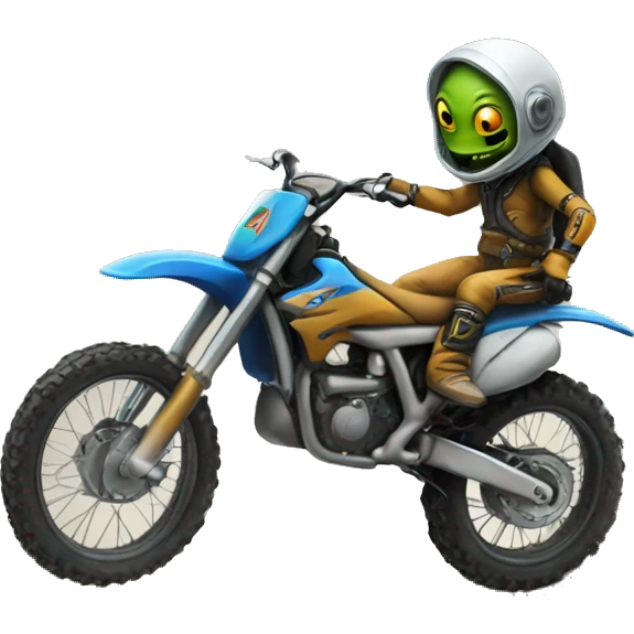 dirt bike with an alien emoji