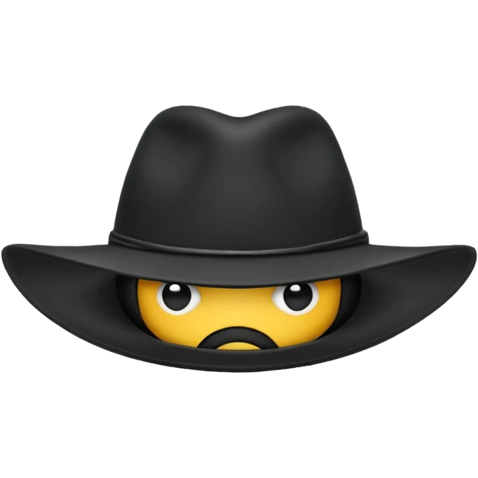 a single black hat emoji