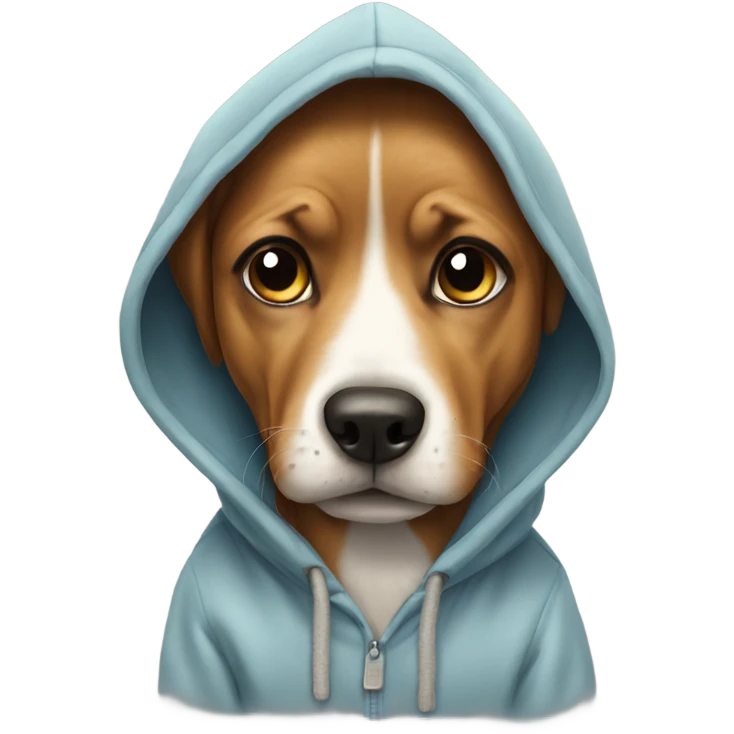 Dog wearing a hoodie emoji