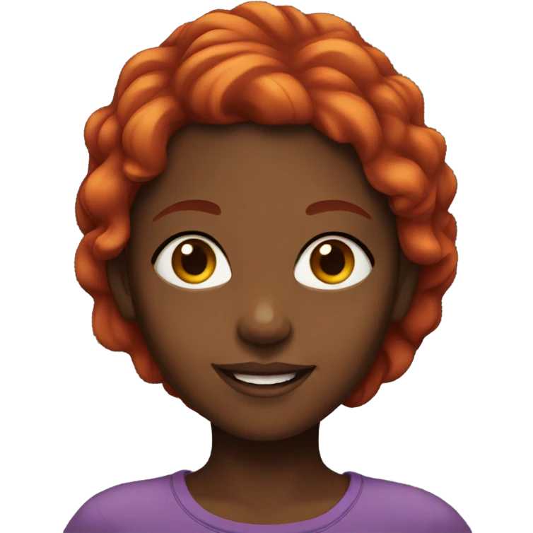 Red hair black girl emoji