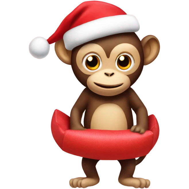 santa monkey with hearts emoji