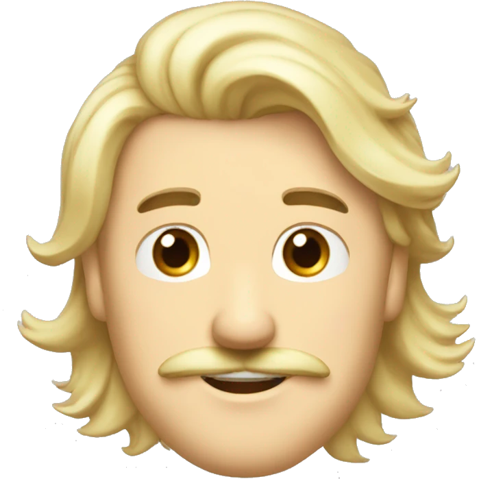 homme blanc cheveux en arriere blond moustache blonde yeux marron   emoji