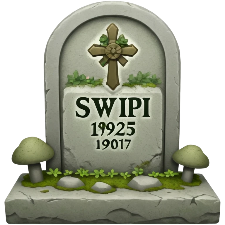 ein Grabstein mit: Hier ruht die SVP 1971 - 2025 emoji