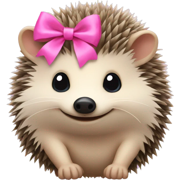 hedgehog with a pink bow emoji