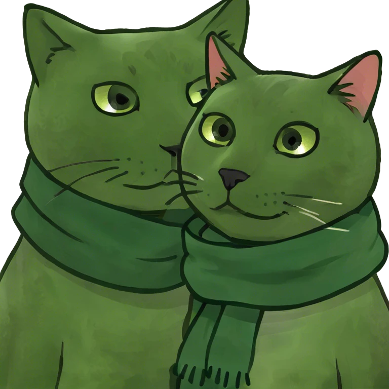 Cat cuddling another cat emoji