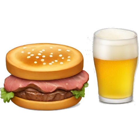 Eat steak and drink beer emoji
