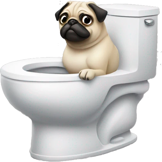 Pug toilet emoji