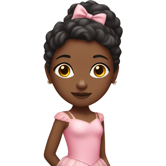 Black girl in pink ballerina clothing emoji