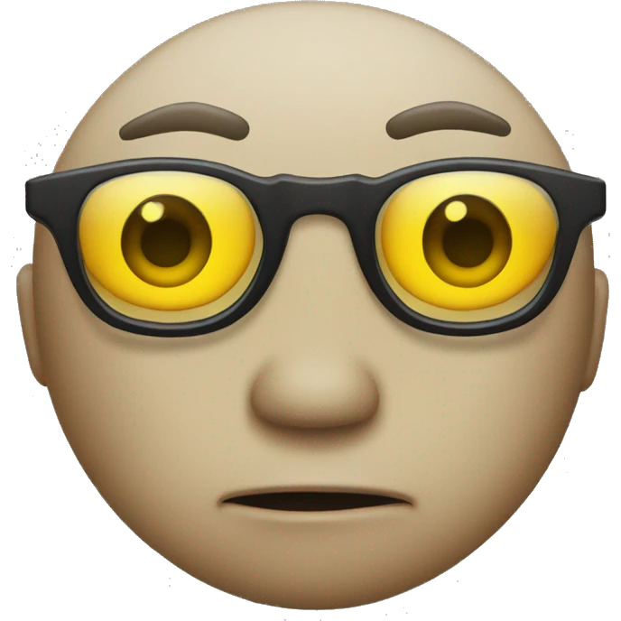 Blank stare with glasses yellow circle emoji emoji