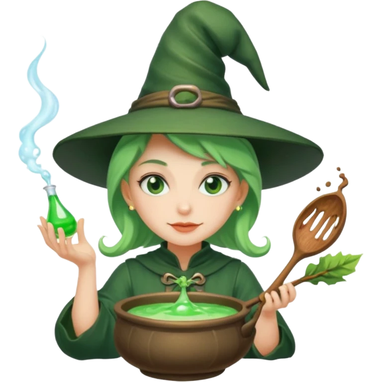 green witch cooking potion emoji