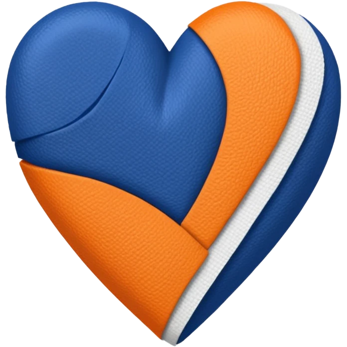Half dark blue half orange heart split vertically, a white gauze bandage wrapped around it emoji