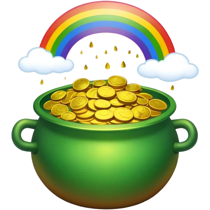 Leprechaun Gold's pot with a raibowl emoji