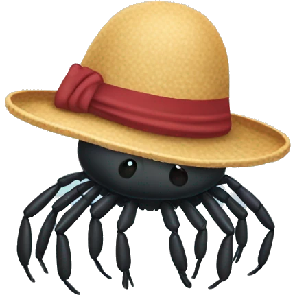 Small black shrimp with a hat emoji