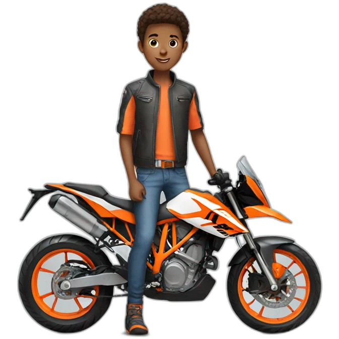 Boy with ktm bike emoji