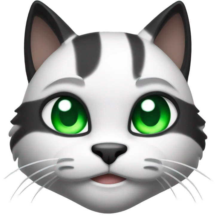 Ultra Muscular gigachad black and white Cat with green eyes flexing His biceps emoji