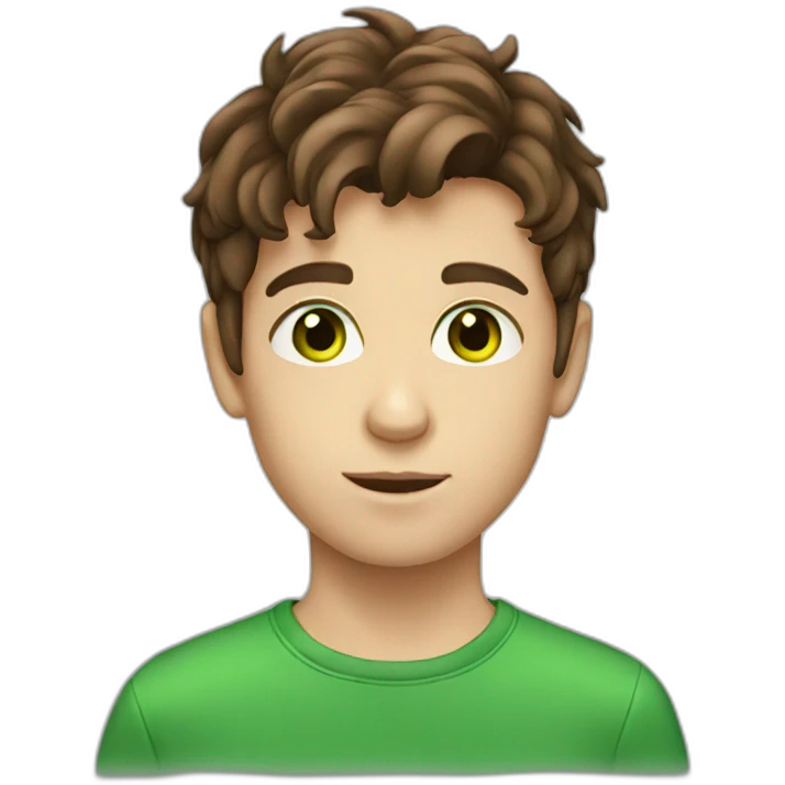 boy with brown hair and green eyes emoji