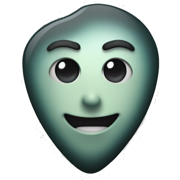 guitar plectrum with persons face inside emoji