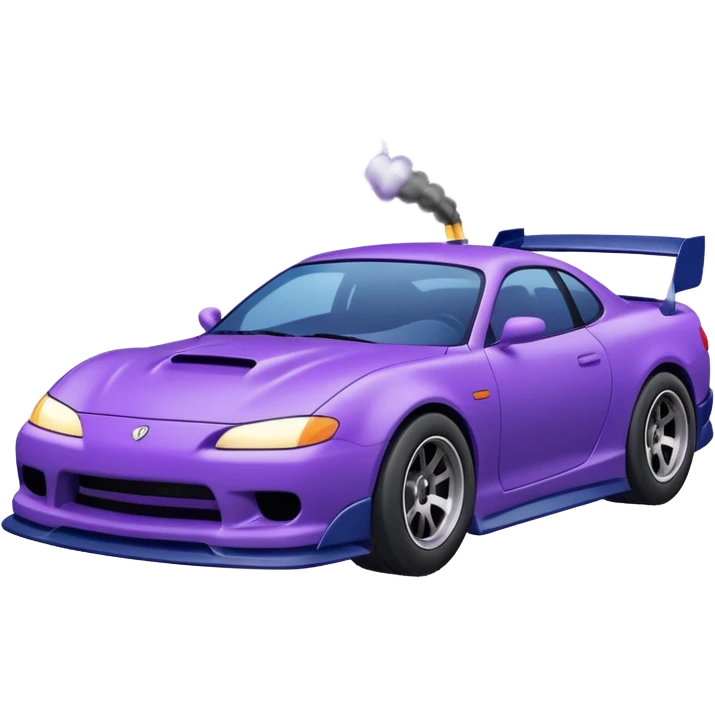 Purple and navy blue car doing a drift. emoji