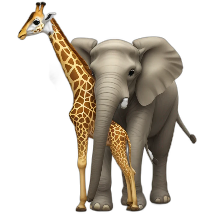 Une girafe sur un elephant emoji