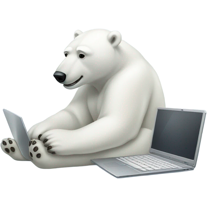 Polar bear with laptop emoji