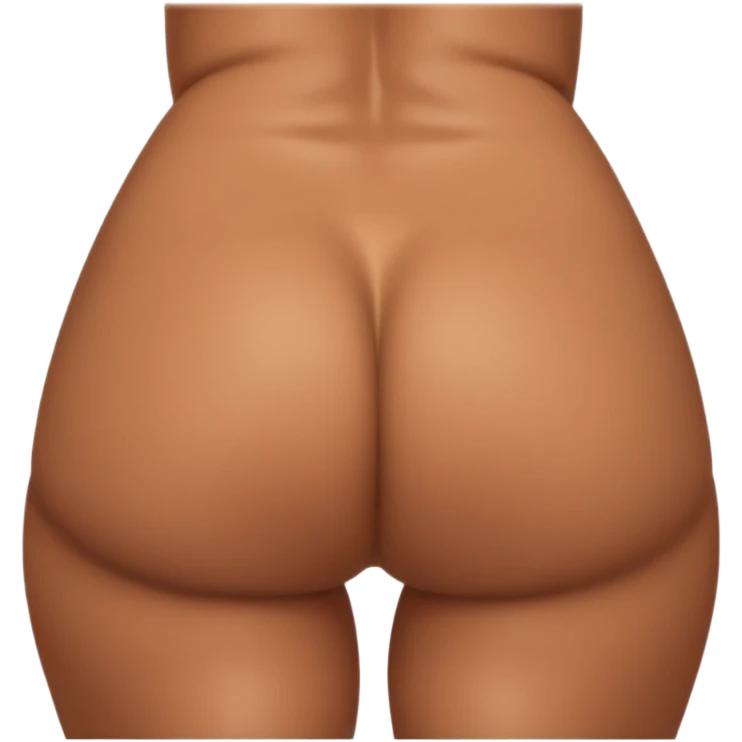 woman facing away from camera, big-round buttcheeks, butt-completely out and showing, plump juicy buttcheeks, woman without clothes, womans full back profile, butt oiled up emoji
