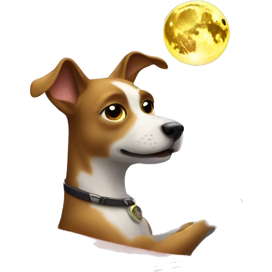 Dog driving the car to the moon  emoji