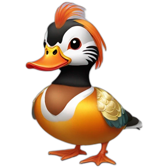 Fancy dressed Mandarin duck  emoji