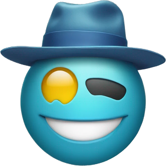 Smiley face with a hat emoji