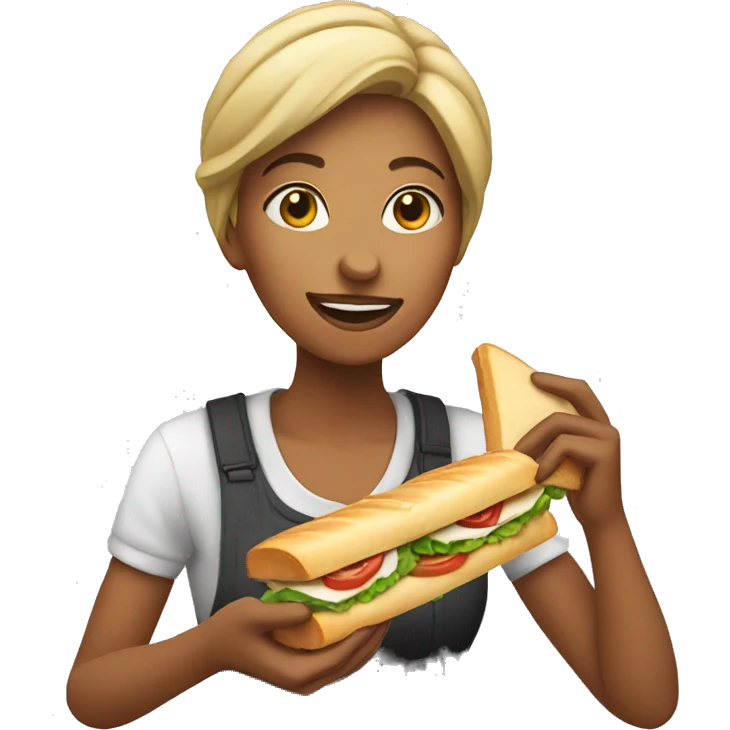 woman eating sandwich emoji