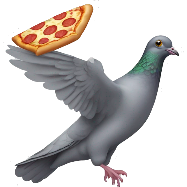 pigeon flying and carrying a pizza box emoji