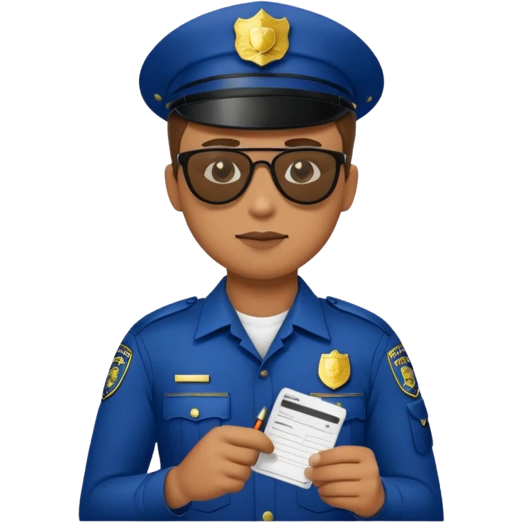 Police writing ticket with sunglasses on emoji
