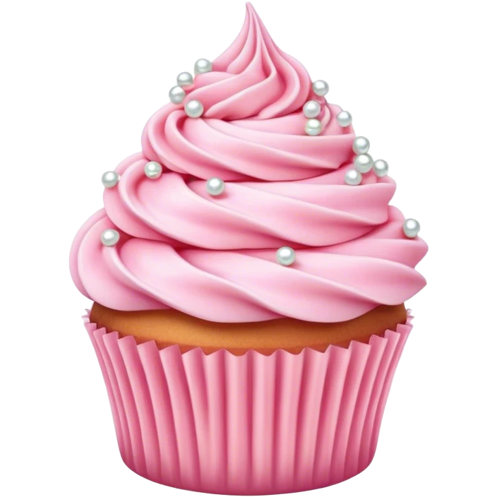 Cinematic Realistic Pink Cupcakes, fluffy pastel pink frosting swirled elegantly on top of golden cupcakes, tiny edible pearls adding a delicate touch, soft warm lighting creating a dreamy atmosphere, glowing with sweetness and charm. emoji