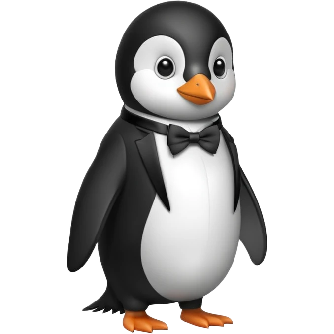 “Create a penguin character looking to the right.” emoji