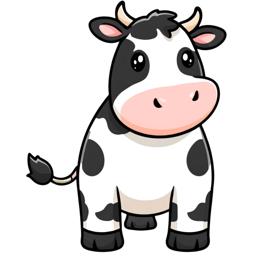 a happy dairy cow emoji