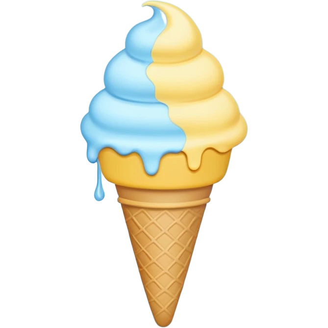 Ice cream emoji, pastel blue & yellow palette
Flat vector, minimal, cute emoji style emoji