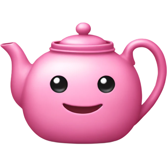 Pink tea pot with a bow emoji