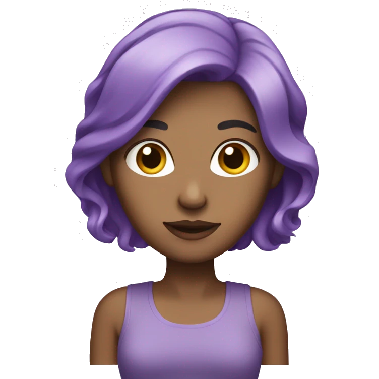 white woman with medium purple hair emoji