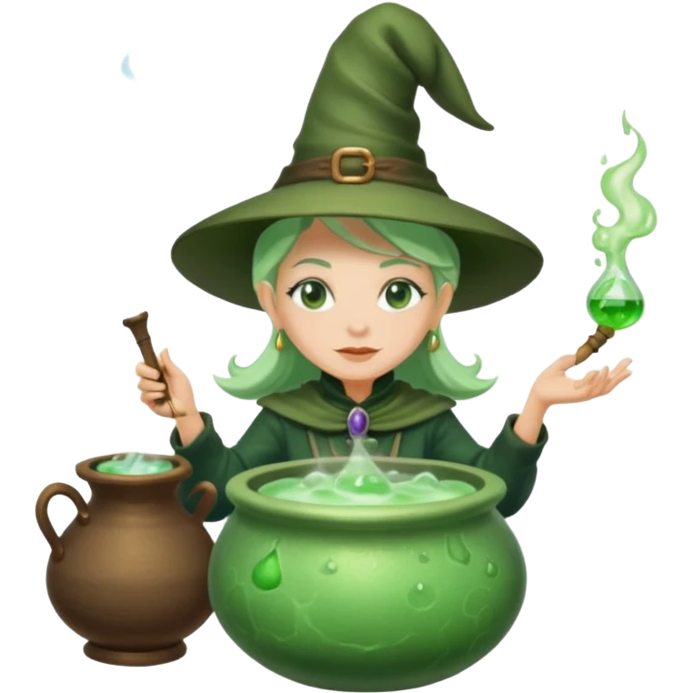 green witch cooking potion emoji