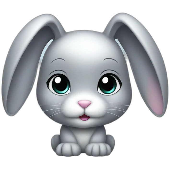 cute silver bunny emoji