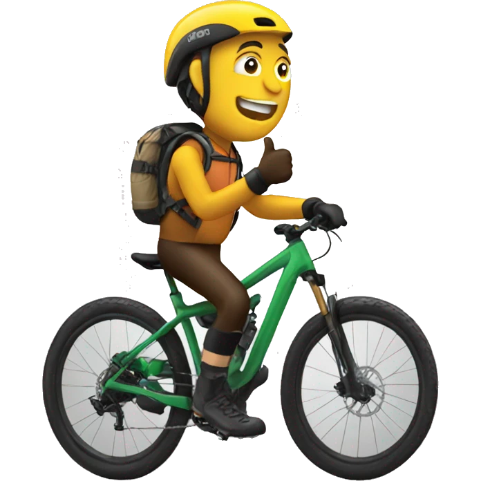 close up of mountain biker with thumb up emoji