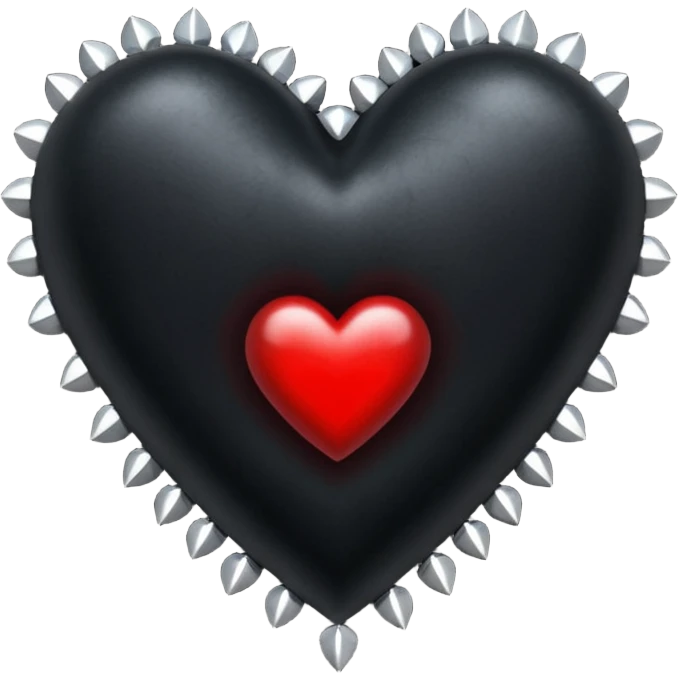 gothic heart with black velvet and silver studs emoji