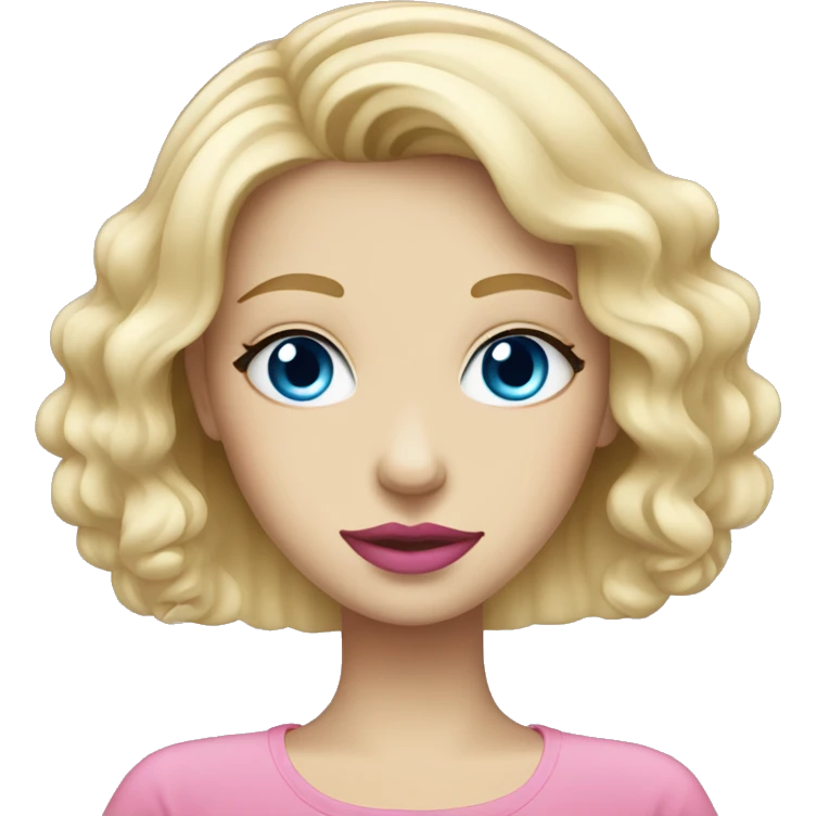 Pretty blonde haired blue eyed girl with pink lips emoji